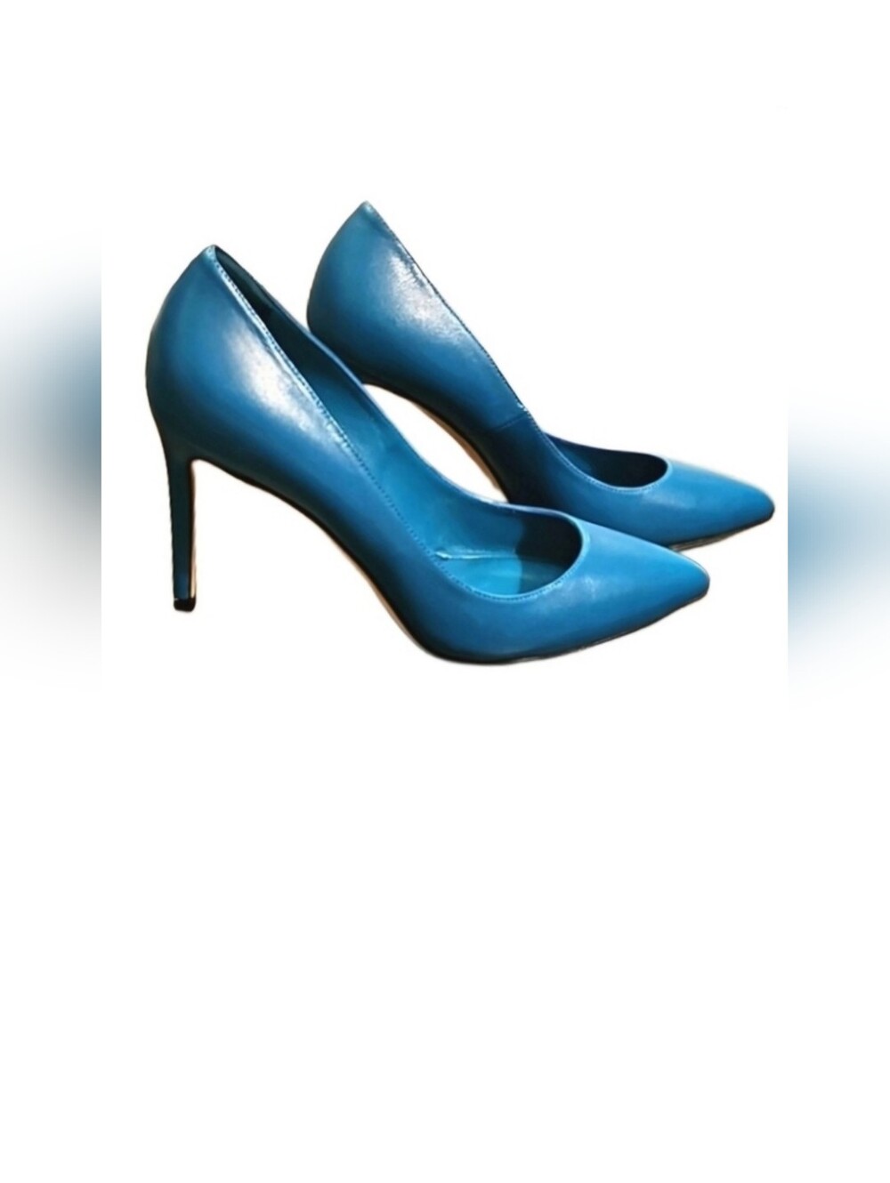 GUCCI Teal Leather Stiletto Pumps - Picture 2 of 13